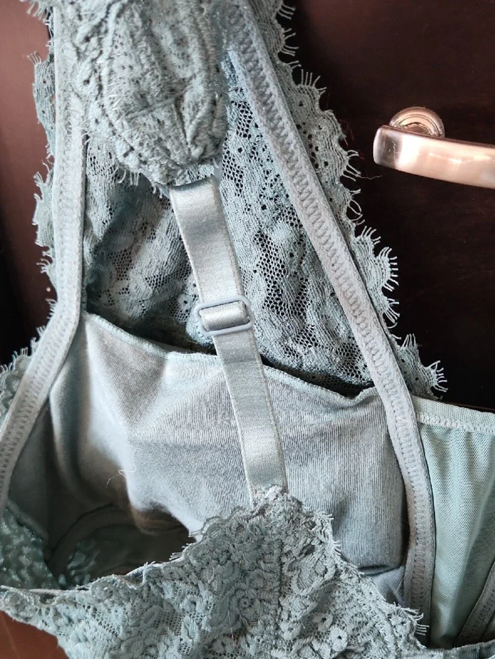 aerie Eyelash Lace Longline Bralette in Palm - Picture 7 of 12
